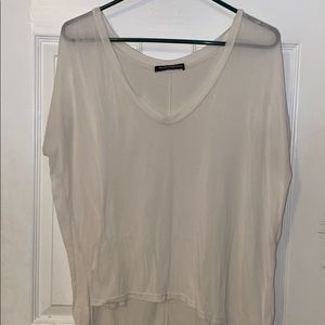 Brandy Melville Loose White V-Neck Tee
